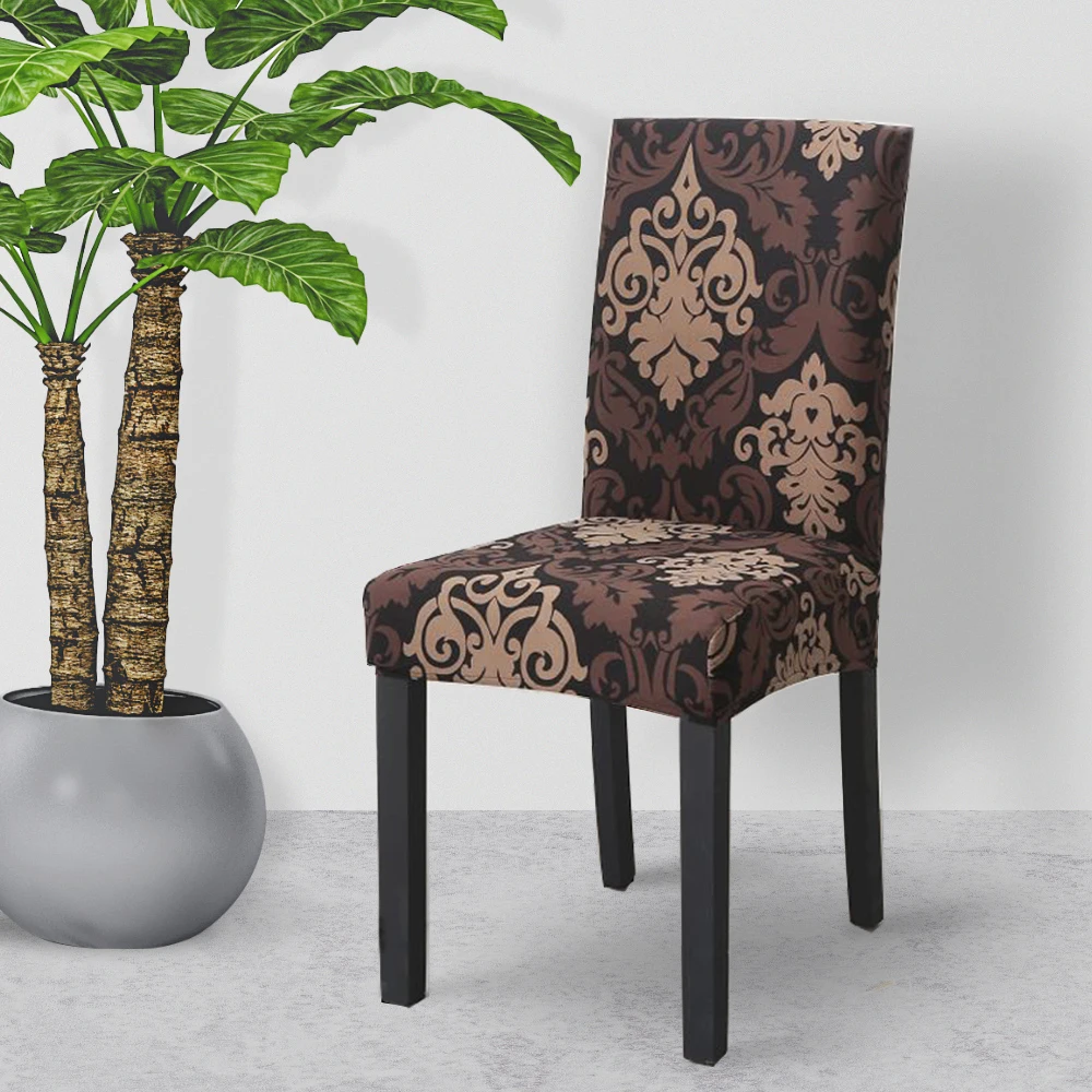 

Floral Printing Chair Cover Spandex Stretch Elastic Chair Seat Slipcovers For Dining Room Kitchen Office Banquet Anti-dirty Case