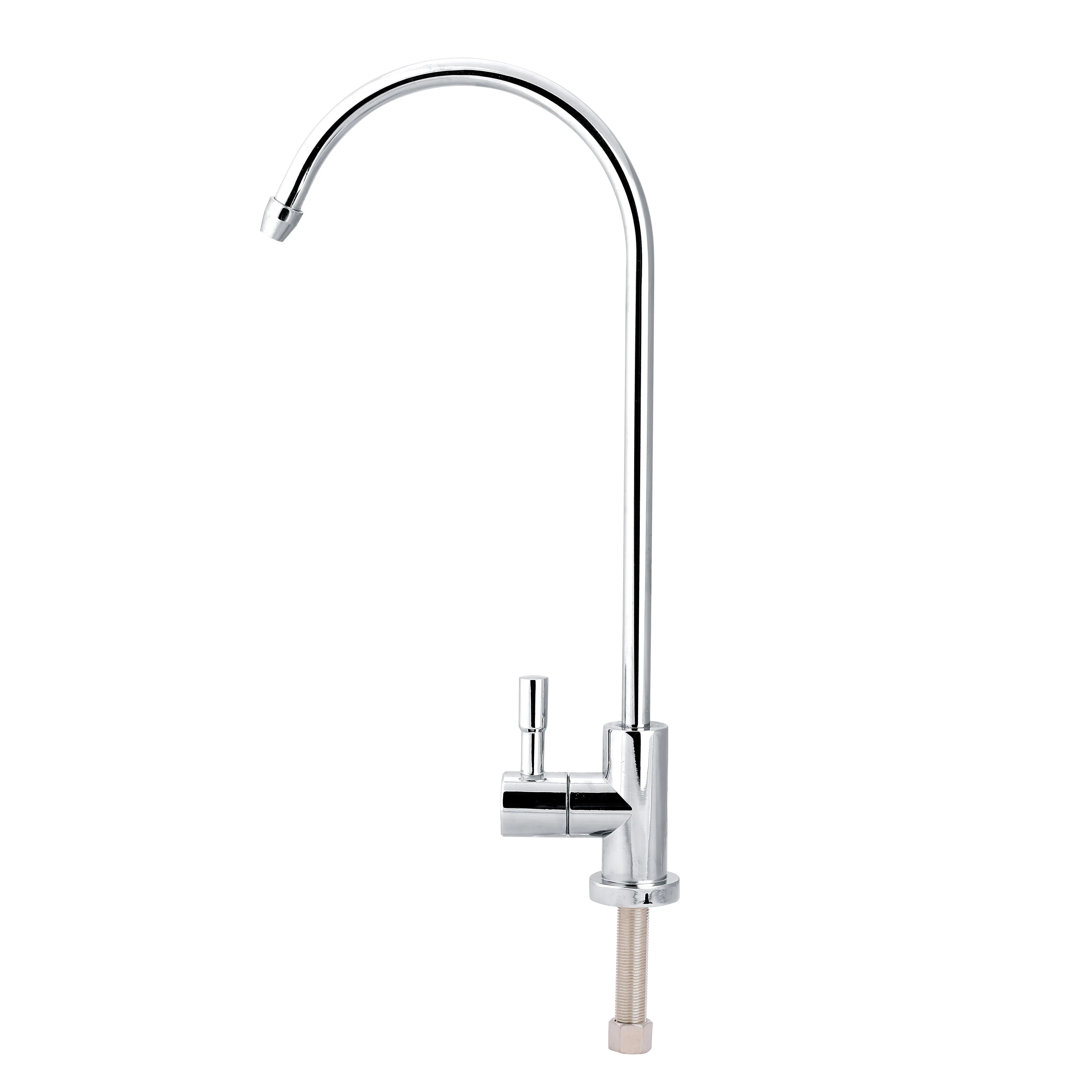 

1/4'' Stainless Steel Kitchen Rotatable Spout Single Handle Sink Faucet Tap Chrome Reverse Osmosis Drinking Water Filter