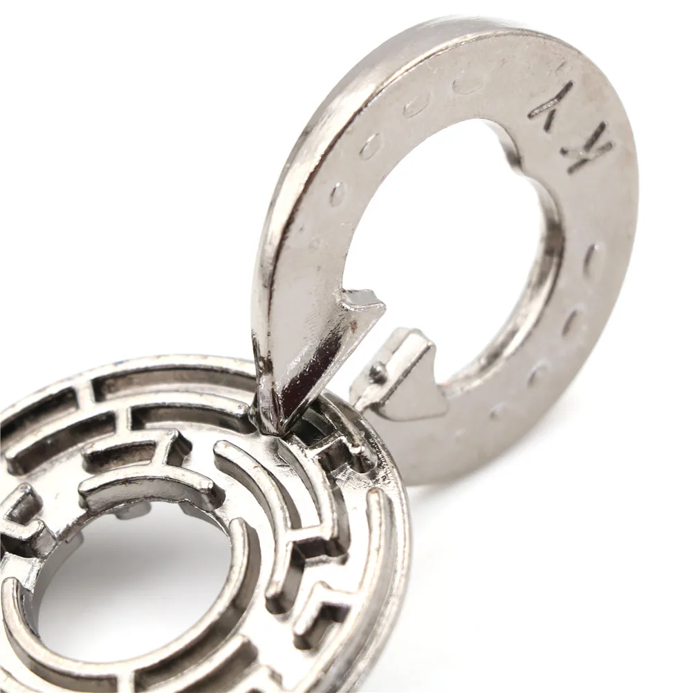 

1PCS Unlocked Maze Puzzle Labyrinth IQ Mind Brain Teaser Educational Toy Gift Game For Children Kids 52x6mm Silver Metal Puzzle