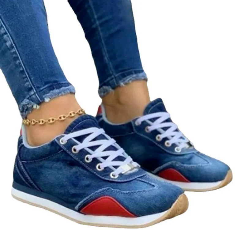

Women's Sports Shoes 2021 Summer Large Size Casual Sports Shoes Women's Color Matching Wedge Flat Shoes Outdoor Walking Shoes