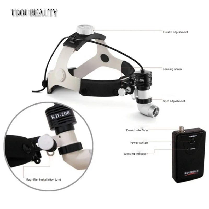 TDOUBEAUTY High power,High brightness,Aluminum cooling structure,5W,KD-205AY-1 Dental Surgery Surgical Headlight Free Shipping