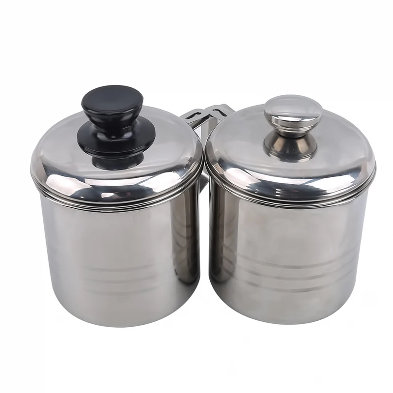 

1.2 Liter Stainless Steel Oil Filter Pot Durable And Easy To Use Portable Container Tank Filter Residue Filter Oil Pot