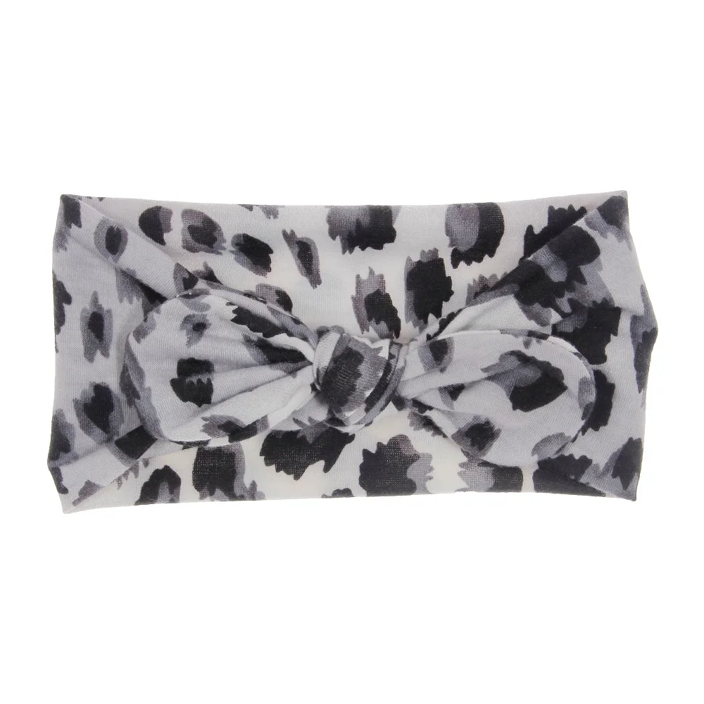 Linda 1 Uds manchas de leopardo arco nudo cinta de pelo de beb&eacute; el&aacute;stico ni&ntilde;o reci&eacute;n nacido imprimir, muestras de lazo de pelo accesorios apoyos de la foto, regalos de-3