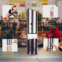 mlgb usb rechargeable electric pepper grinder stainless steel gravity salt and pepper grinders refillable compact design