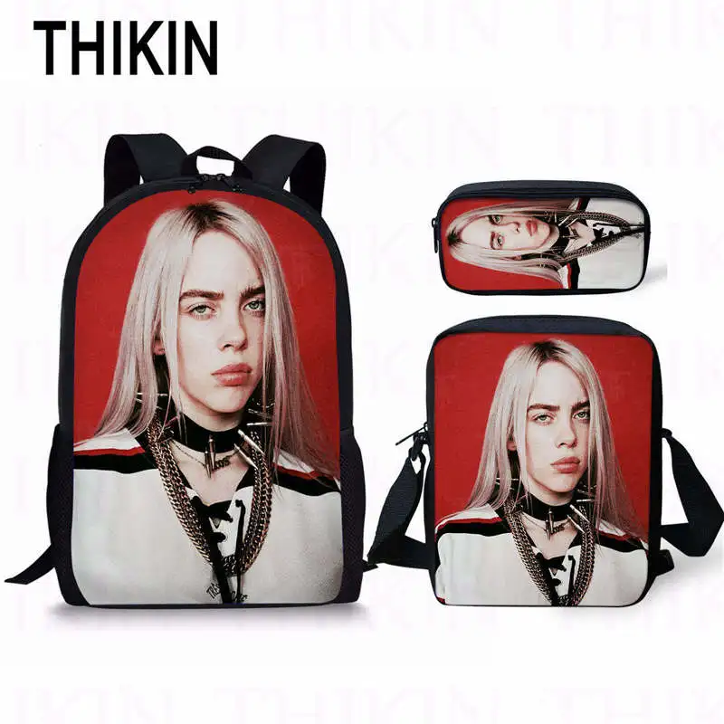As picture THIKIN Spider-Girl Billie Eilish, школьные сумки с принтом, детские сумки, популярные повседневные сумки для девочек, детские сумки на плечо, на заказ - Цвет: As picture