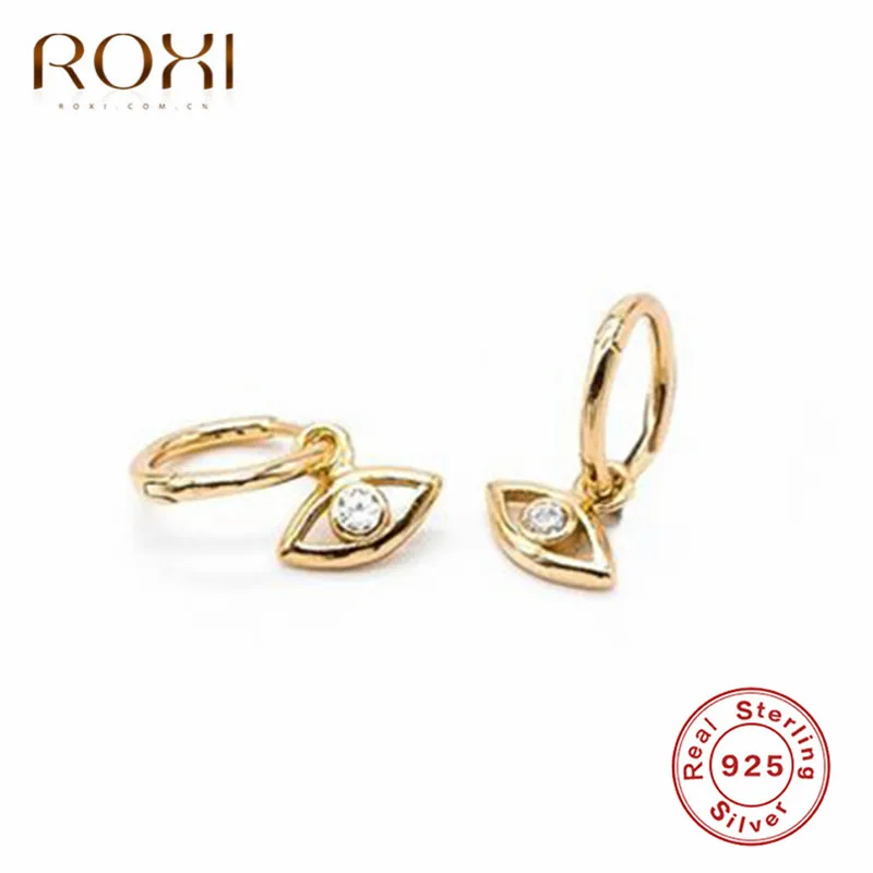 Женские маленькие серьги гвоздики ROXI из 100% серебра 925 пробы с маленькими полыми
