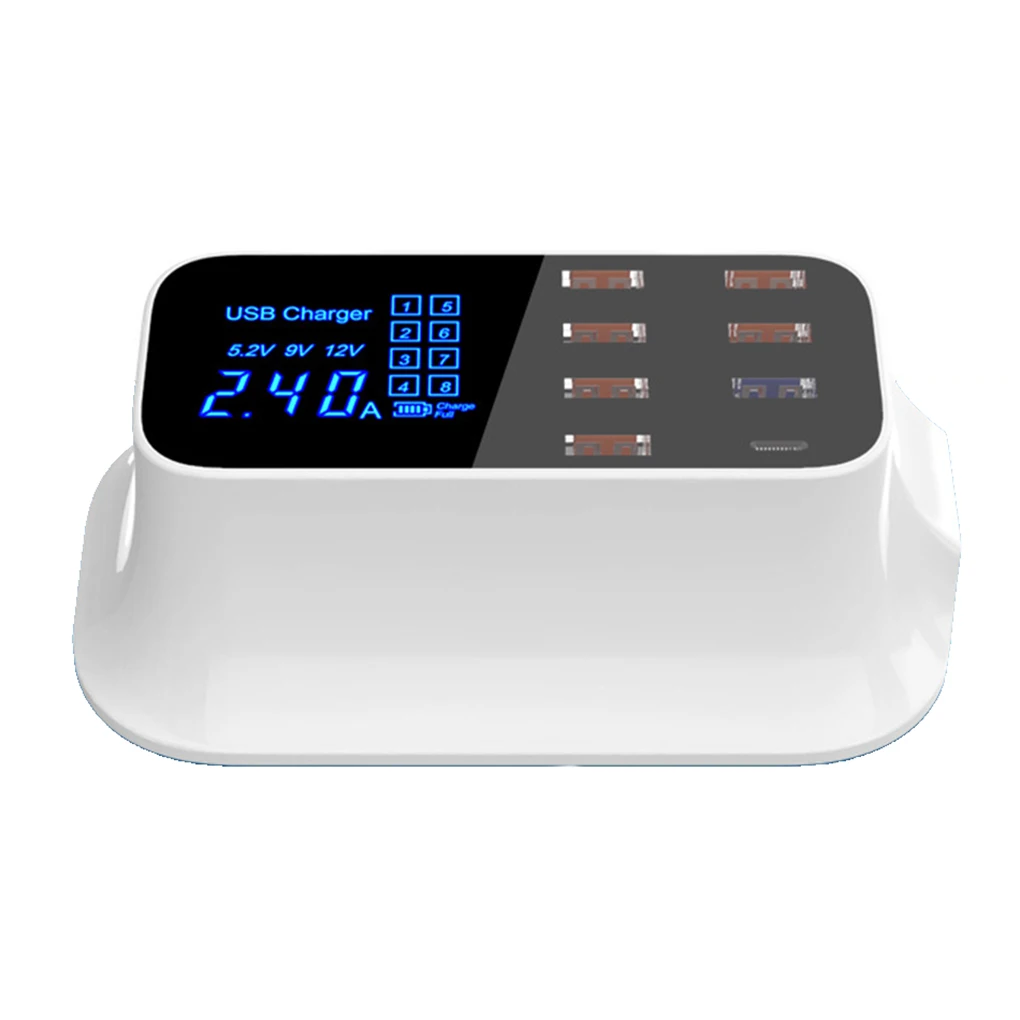 С несколькими usb-портами зарядное устройство концентратор Quick Charge 3,0 8 портов настольное многоразъемное Зарядное устройство USB станция светодиодный дисплей Быстрая зарядка