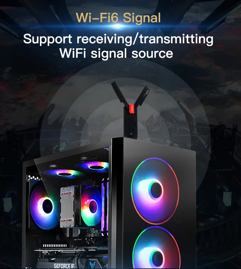 Wi-Fi 6 USB3.0 адаптер Dongle 1800 Мбит / с двухдиапазонная беспроводная сетевая карта 2 4G 5G