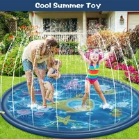 100 170cm children inflatable water spray mat summer lawn beach play water sprinkler cushion pad yard outdoor water jet blanket