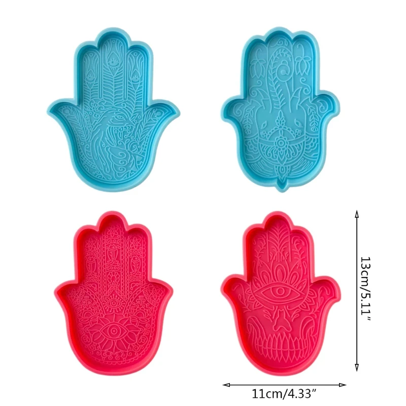 

Shiny Glossy Coaster Epoxy Resin Mold DIY Crafts Making Tools Palm Series Cup Mat Pad Casting Silicone Mould