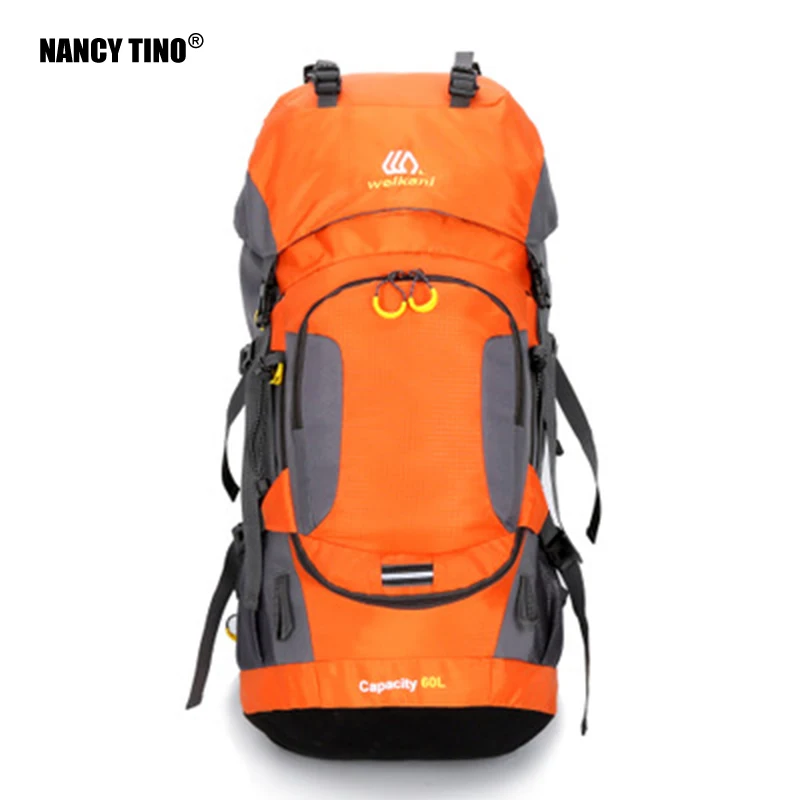 

NANCY TINO 60L Hiking Backpack Men's Outdoor Climbing Bag Night Reflection Design Waterproof Backpack Unisex Mountain Package