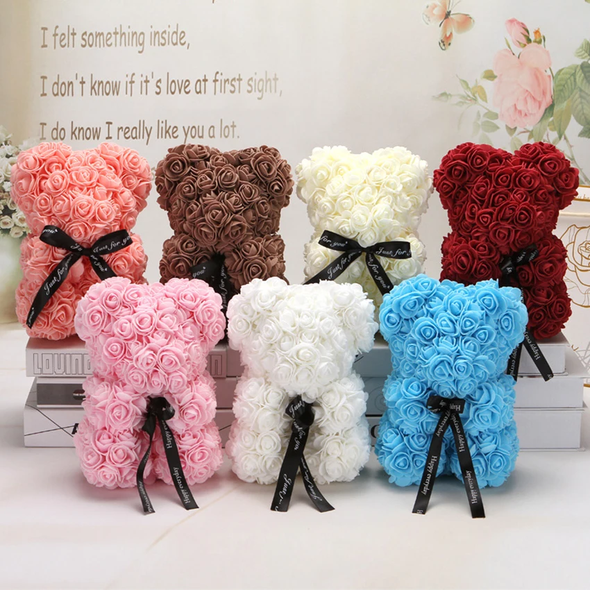 

2020 Romantic Valentine's Day Plush Rose Teddy Bear Christmas Wedding Present For Girlfriend Birthday Gift Wholesale Dropship
