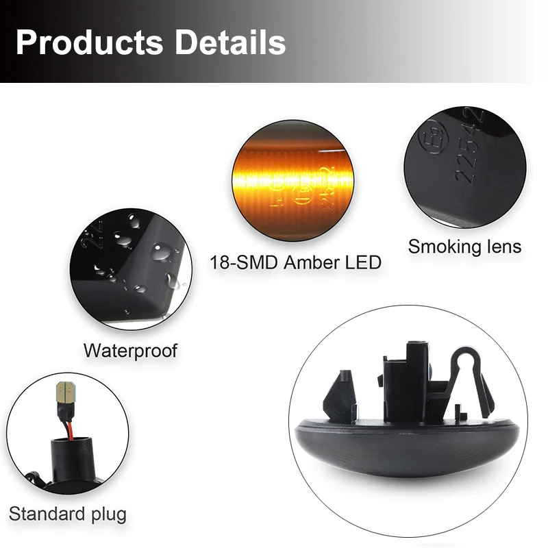 

2x For Peugeot 107 407 dynamic led turn sequential turn signals Light Lamps for 206 1007 207 607 C.itroen C1 C2 C3 C5 C6