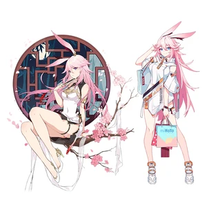 Аниме наклейка Three Ratels CA39 Yae Sakura Honkai Impact 3rd для автомобиля, топливного бака, крышки автомобиля, ноутбука, декоративная наклейка, детская игрушка, наклейка