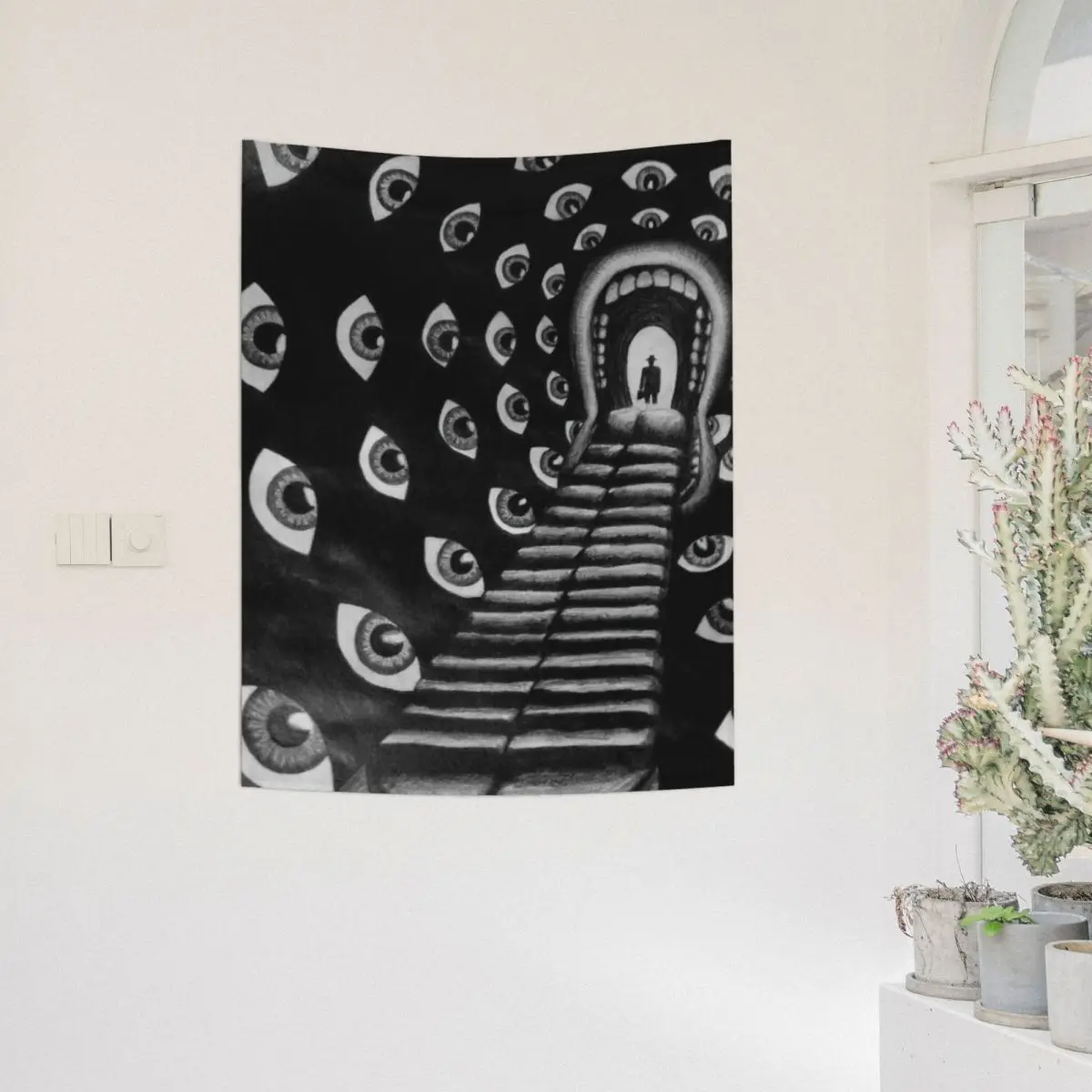 Готический готический ужас ведьмахство искусство хиппи полиэстер настенная