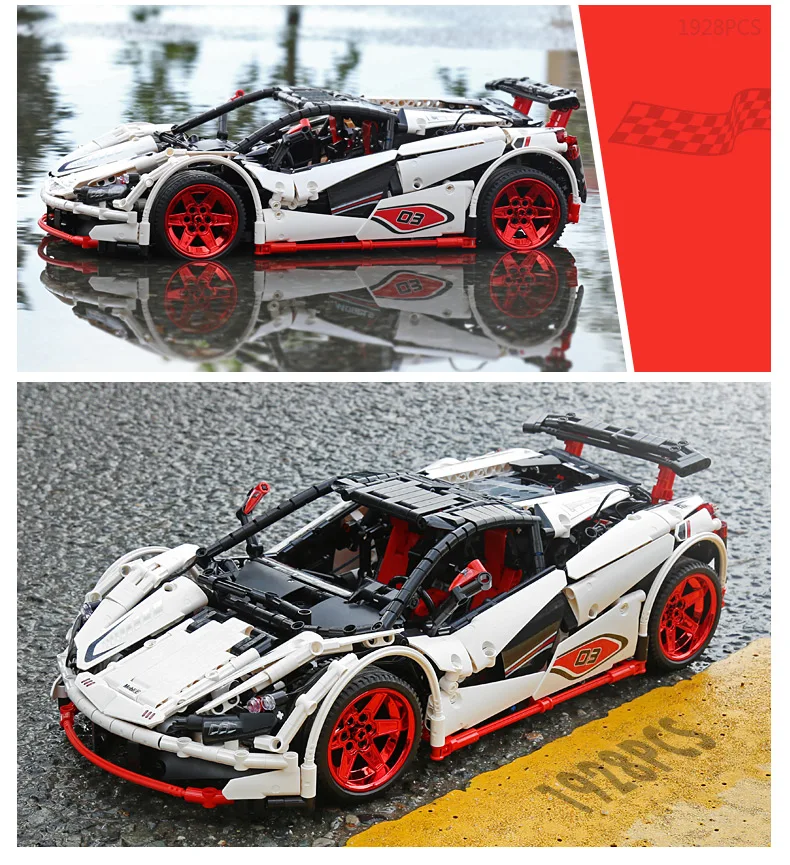 Yeshin 20087 DHL Technic автомобиль совместим с MOC-16915 супер комплект гоночных автомобилей детские строительные блоки кирпичи приложение игрушечные машинки RC
