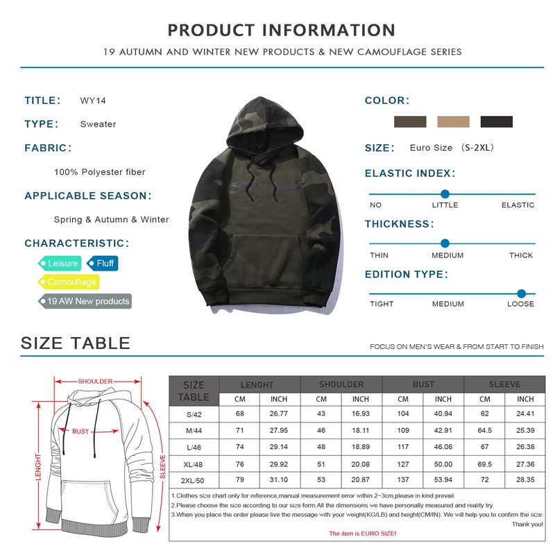 

Pullover 2020 Hoodeds Hombre Fashion Street Dress Kpop Hat Men's Hoodies Streetwears Patchwork Thick Casual Hip-Hop Camouflage