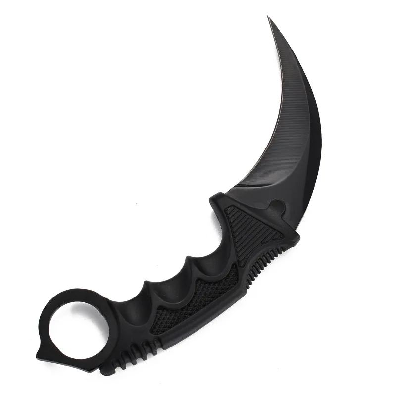 

real CSGO Counter Strike Karambit Knife Fixed Blade lore Tactical Hunting rainbow Survival Sheath Tiger Tooth Knifes