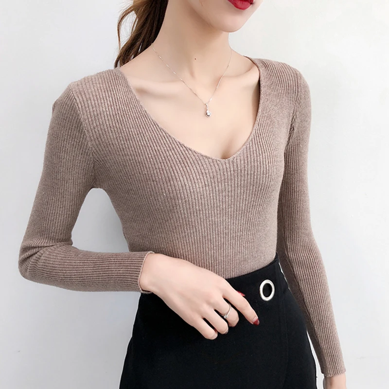 

AOSSVIAO Women Sweaters And Pullovers 2021 Autumn Winter Knitted Warm Women Jumper Slim Stretch Sweater Female Pink Pull Femme
