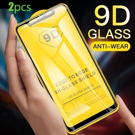 

2pcs/lot 9D Full Cover Glass For original redmi Note 7 8 9 10 pro glass Screen Protector for Redmi Note 7 7pro 9pro note10 glass