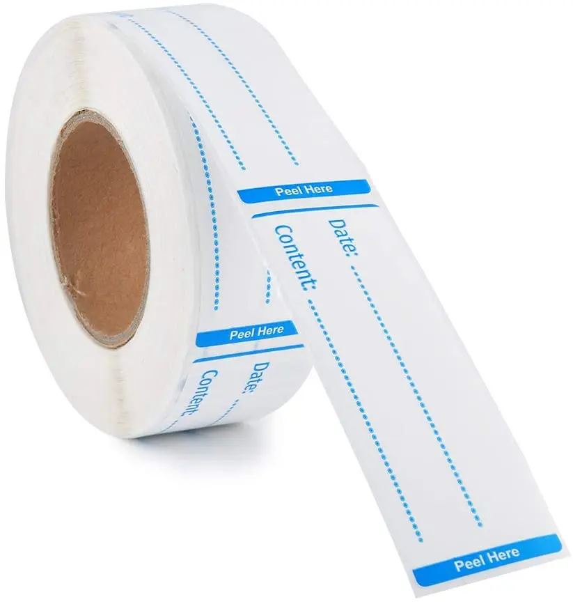 

300 Pieces Removable Food Storage Self-Adhesive Sticker 1 x 3 Inch Refrigerator Freezer Storage Classification Labels (Blue)