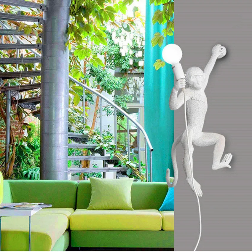 

Modern Monkey Lamp Resin LED Pendant Lights Living Room Decoration Pendant Lamp for Bar Cafe Kitchen Hanging Lamp Light Fixtures