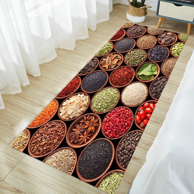 Кухонный ковер с рисунком специй для пола в спальне гостиной прихожей ванной