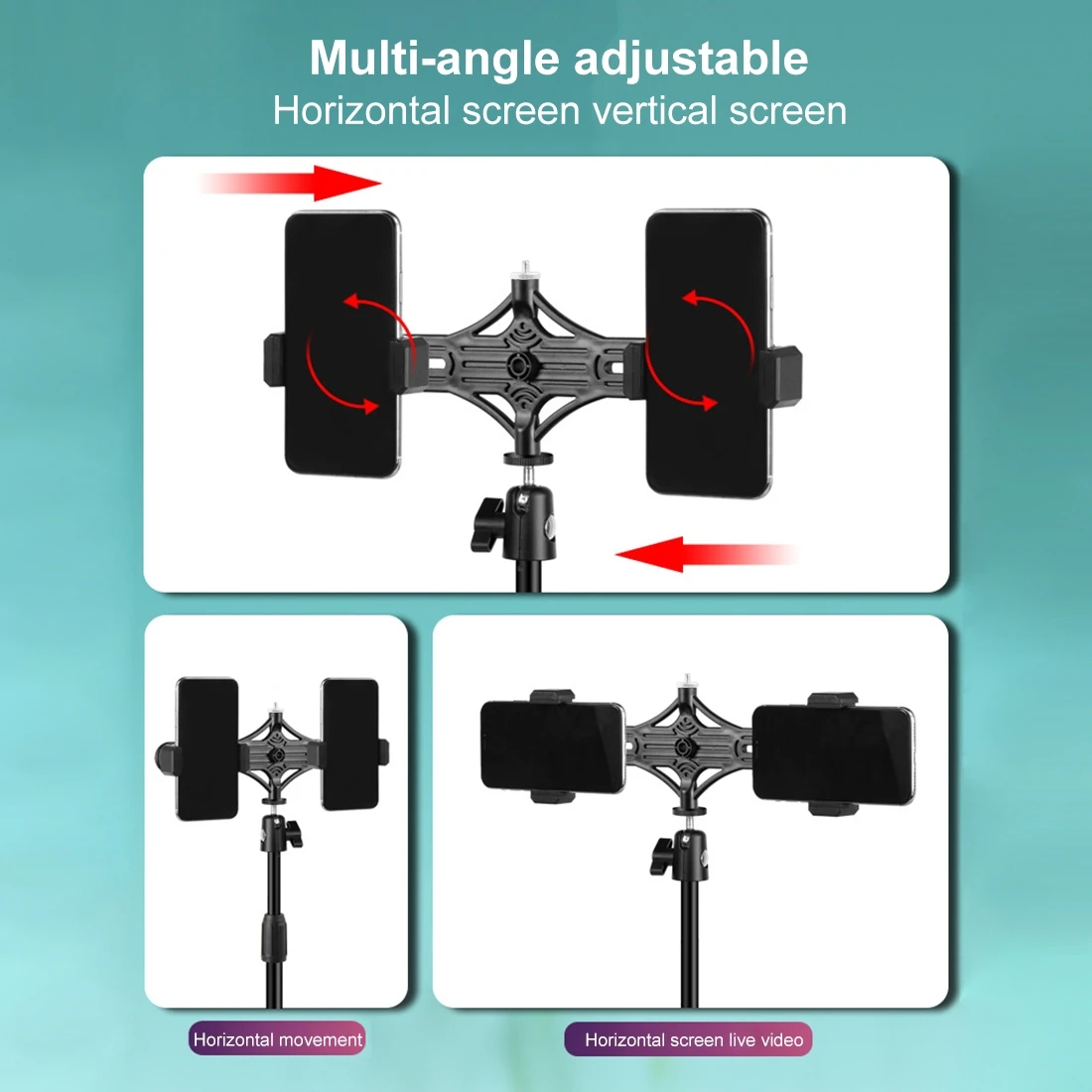 Универсальный кронштейн для смартфонов PULUZ двойной горизонтальный держатель