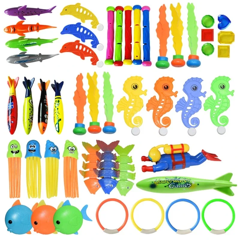 

4 pcs/lots Summer Shark Rocket Throwing Funny Swimming Pool for Kids Diving Game Toys for Children Dive Dolphin Accessories Toy
