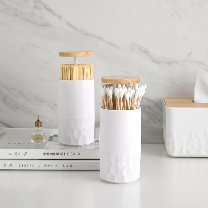 

Automatic Toothpick Holder, Toothpick Dispenser Bottle Click Open, Modern Storage Holder for Bamboo Toothpick - Cylinder