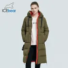 ICEbear 2019 Новая зимняя женская куртка высокого качества с длинным женским пальто с капюшоном женский парки стильная женская брендовая одежда GWD19507I