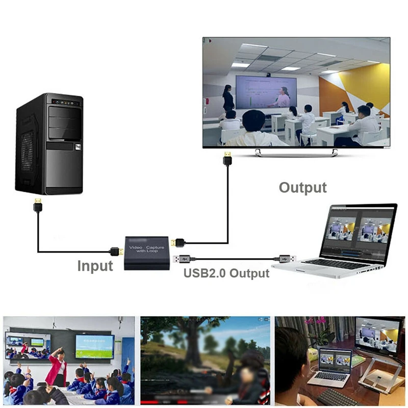 4K Loop Out HDMI-compatible Capture Card Audio Video Recording Plate Live Streaming USB 1080p Grabber For PS4 Game DVD Camera | Компьютеры