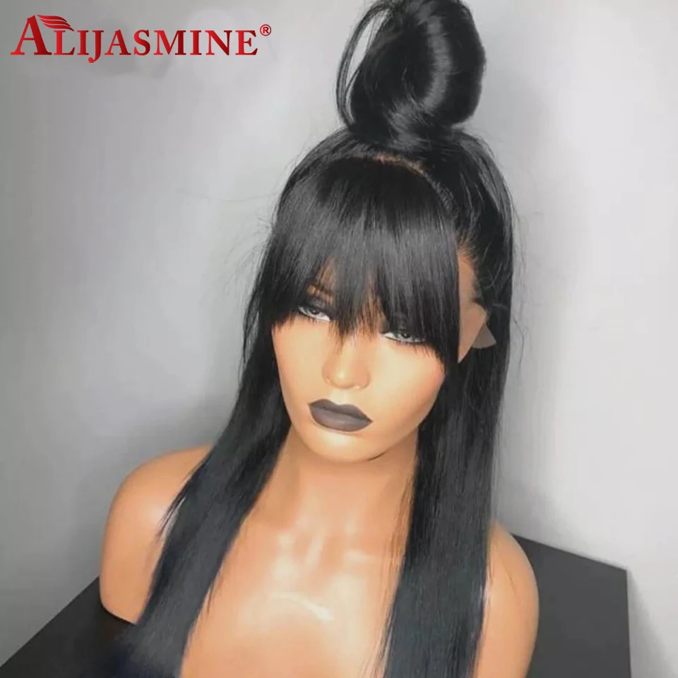 Перуанские Волосы Remy 13x6 глубокая часть кружева фронта человеческих волос парики с челкой предварительно сорванные 13x4 прямые парики с волосами младенца