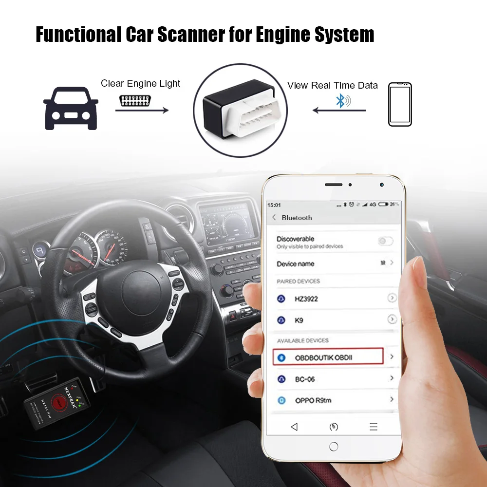 ELM327 V 1 5 OBD2 сканер Bluetooth-совместим с чипом PIC18F25K80 для Android OBD 2 Автомобильный