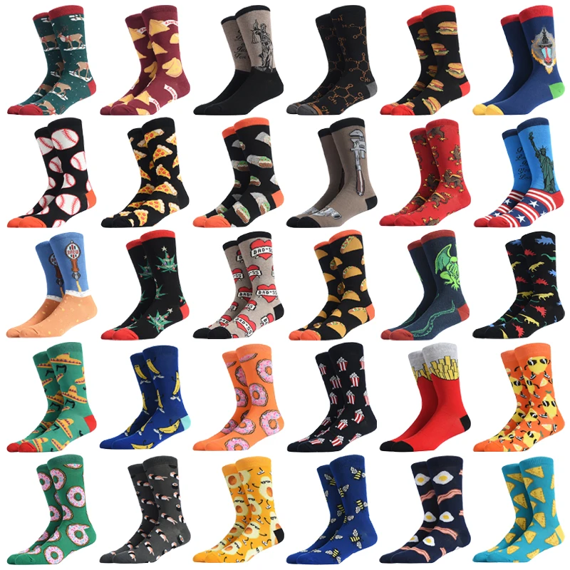 Носки мужские велосипедные с принтом аниме Смешные для приготовления пиццы