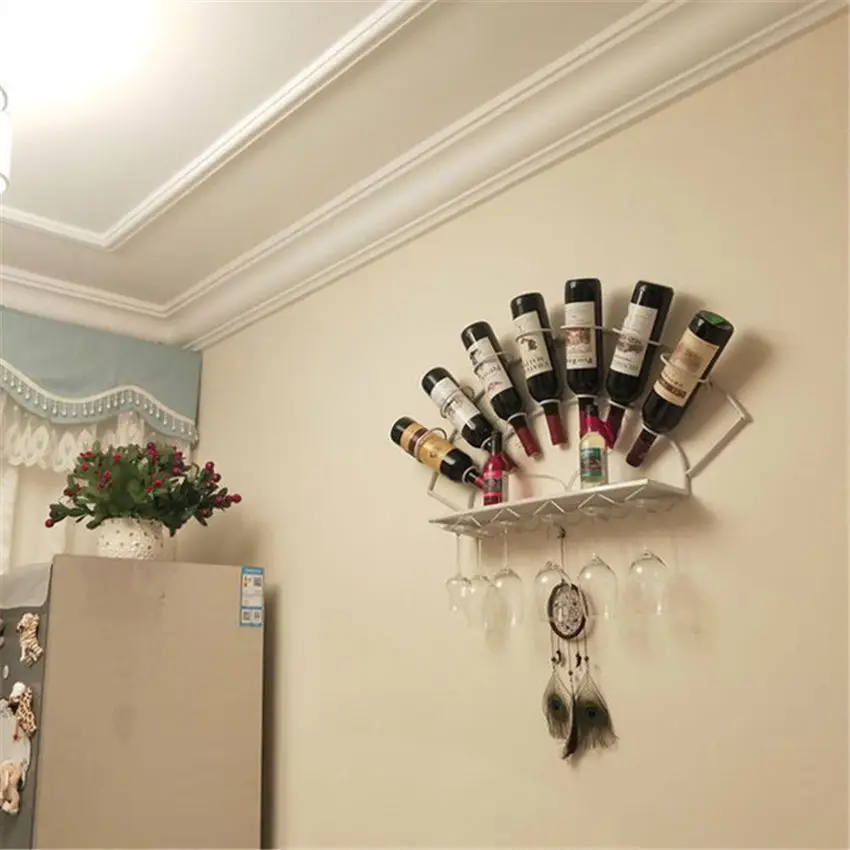 Европейская железная стойка для вина на стену креативная декоративная из