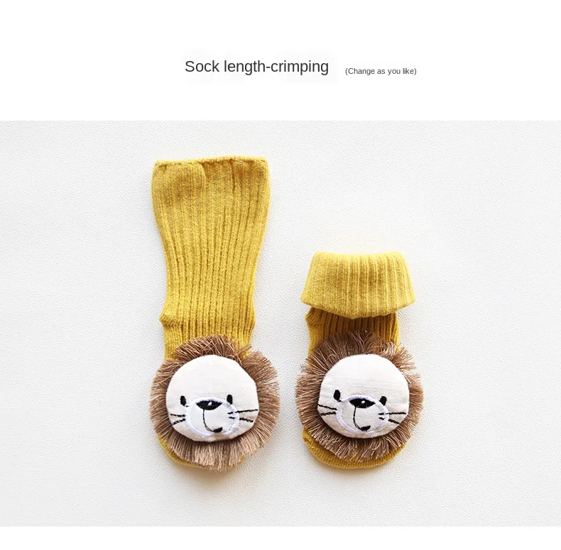 Весенне осенние новые детские носки мультяшная кукла высокие нескользящие для