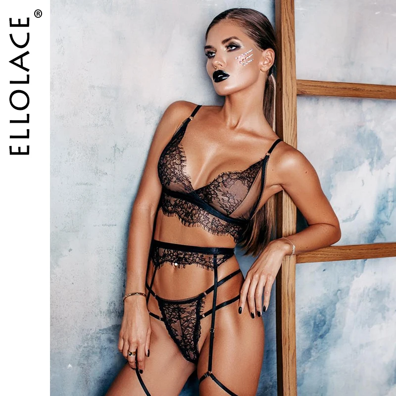 Ellolace сексуальное кружевное белье женское нижнее комплект из 3 предметов