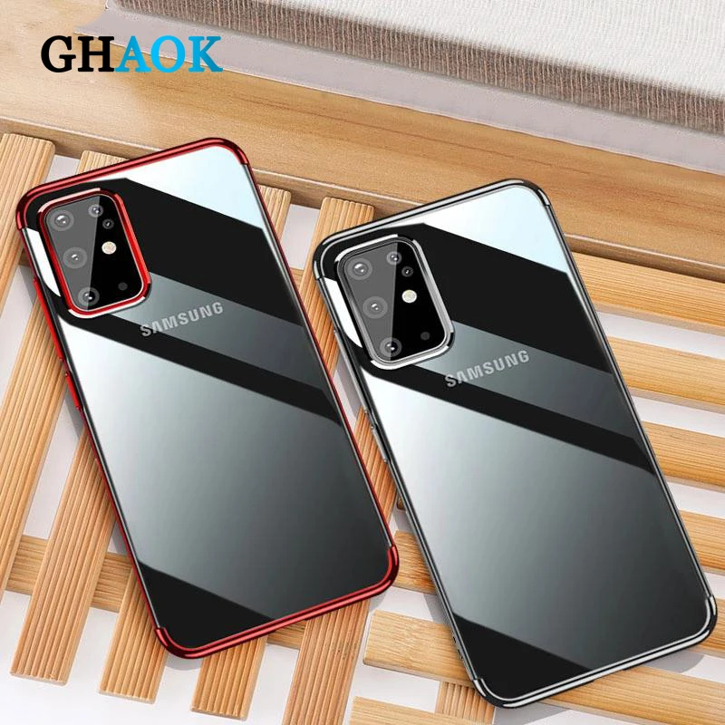 

Note 20 Ultra Cover GHAOK Case For Samsung Galaxy Note 8 9 10 20 Plus Cover Plating Soft Coque For Samsung Note 20 Case Clear