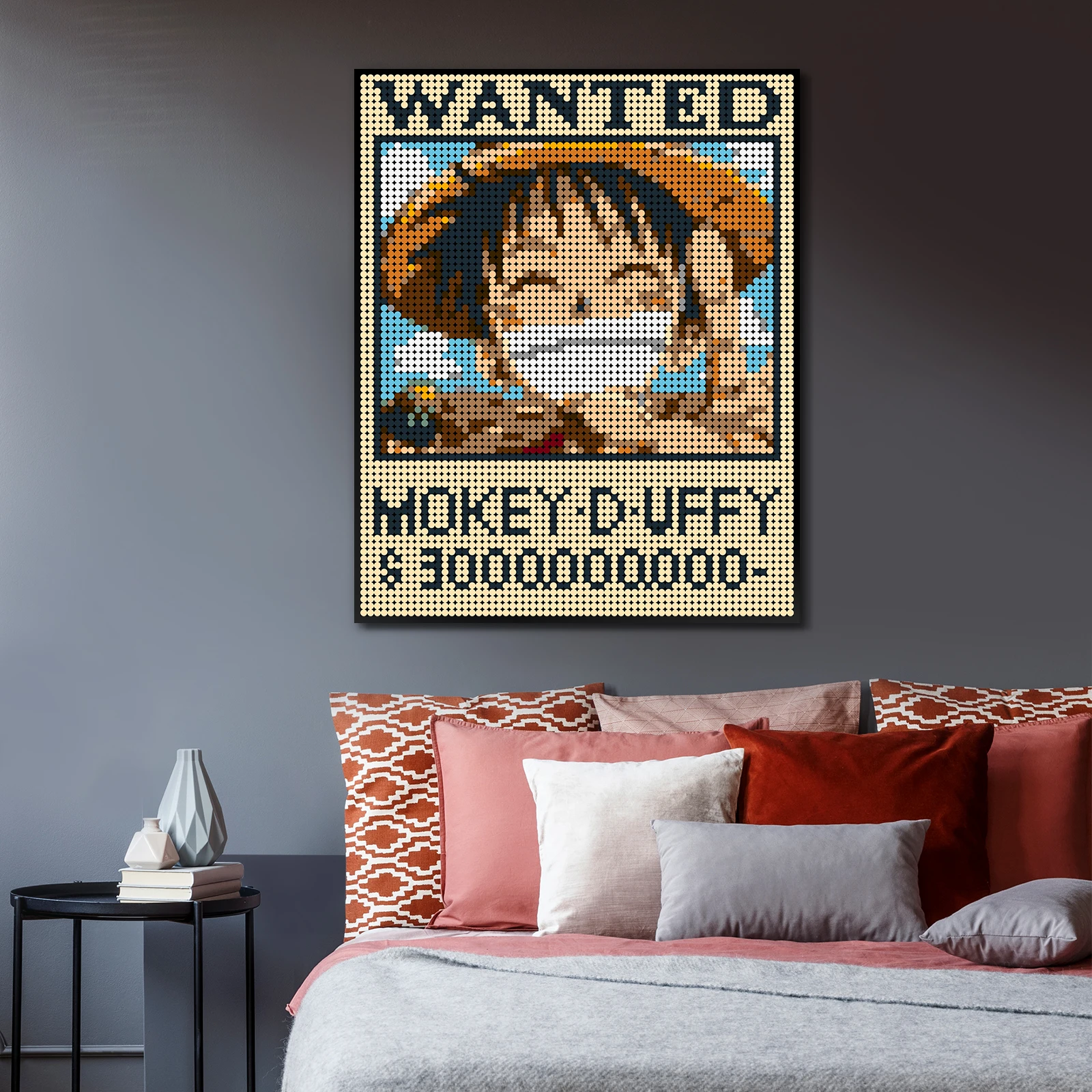 Аниме Luffy вознаграждение заказ пиксельное Искусство Живопись строительные блоки