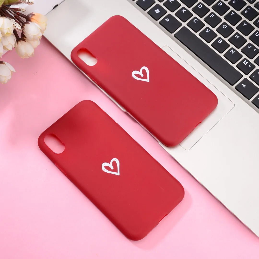 Чехол для телефона iphone XR X 6 s 7 8 plus милое простое любовное сердечко Ударопрочный
