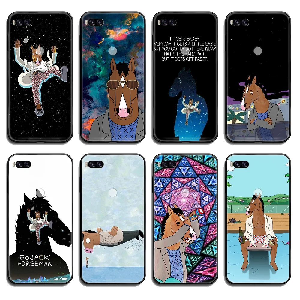 Чехол накладка для телефона Bo Jack Horseman Xiaomi Redmi Mi Note 3 5 6 8 9 A1 2 Max3 Mix2 X SE Lite Pro black hoesjes