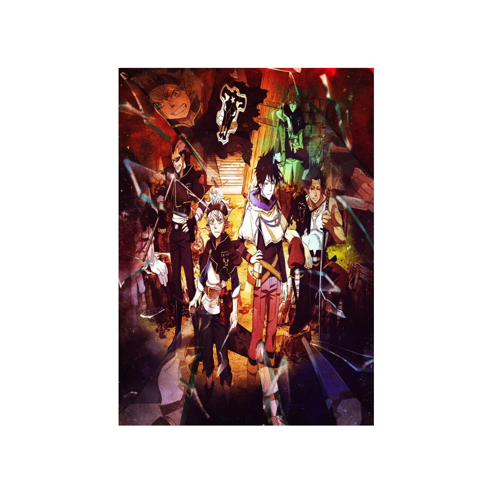 Короткая футболка с героями из японского аниме рисунок плакат черный клевер wall art