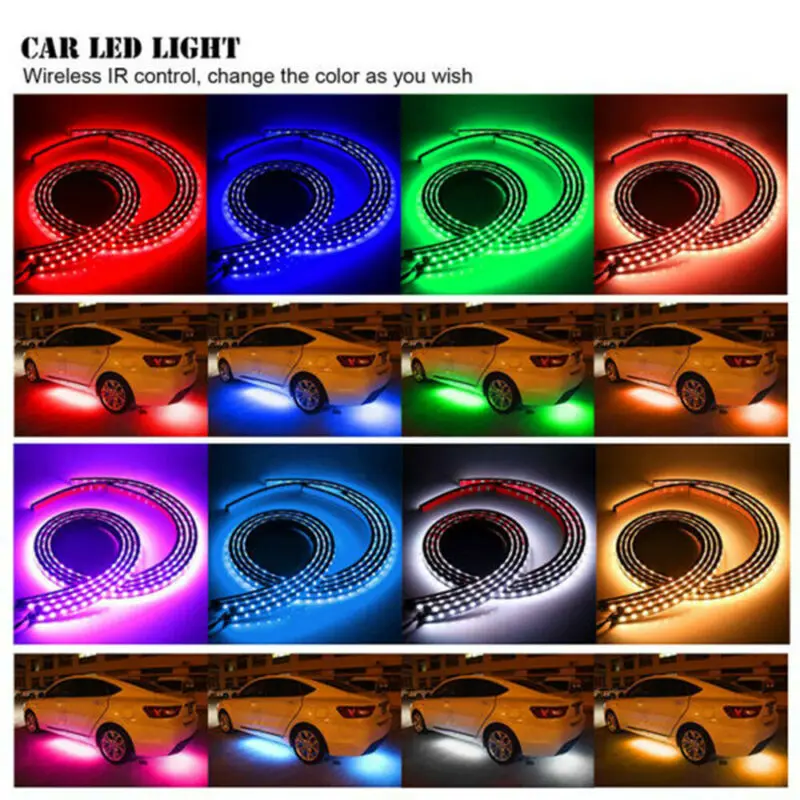 4X8 5050 RGB Светодиодная лента под автомобиль подсветка система нижнего белья