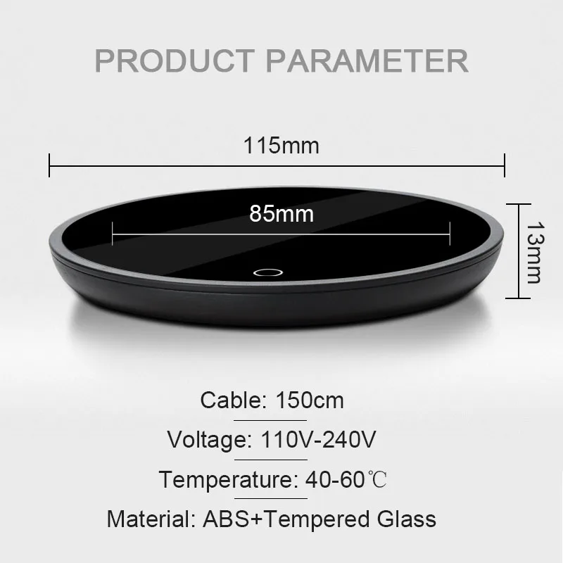 

110V-240V Smart Coffee Mug Cup Warmer Pad for Home Office Milk Water Heating Pad Coaster 2 Constant-Temperatures Optional Gift