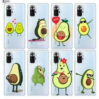 cute avocado food silicone cover for xiaomi redmi note 10 10s 9 9s pro max 9t 8t 8 7 6 5 pro 5a 4x 4 phone case