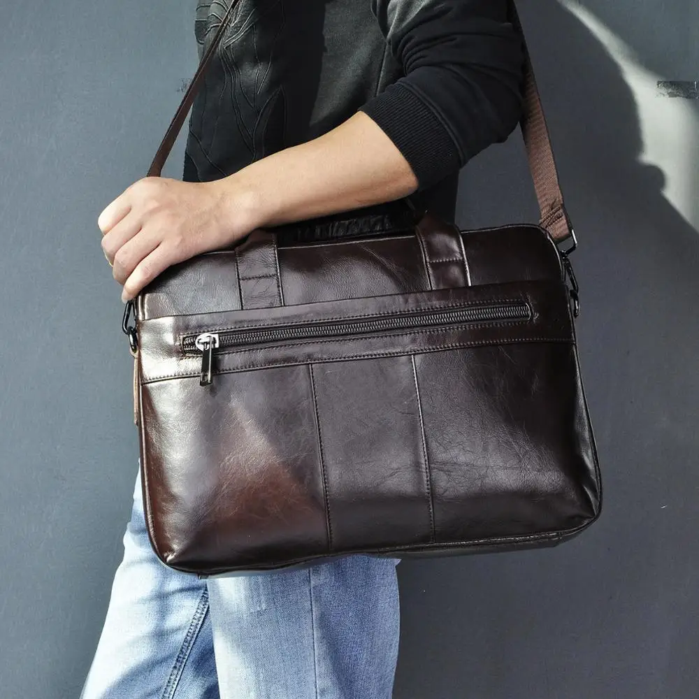 Кожаный чехол с восковой кожей кофейный дизайн деловой для ноутбука 15 дюймов