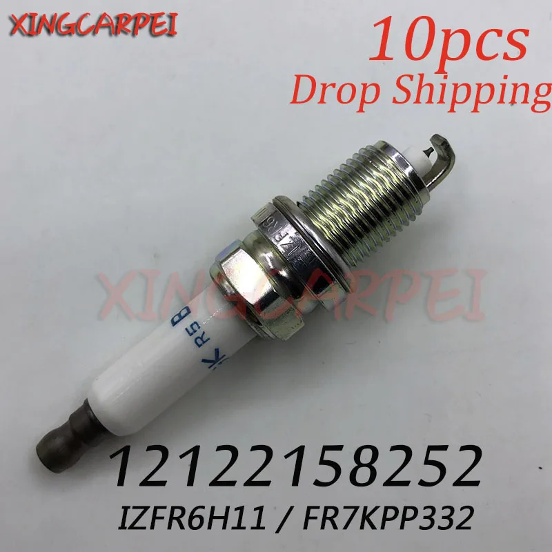 10 шт. 12122158252 IZFR6H11 FR7KPP332 иридиевая Свеча зажигания выйти BMW 550i 650i 750i 750Li X5 xDrive 4.8i 4.8is 12