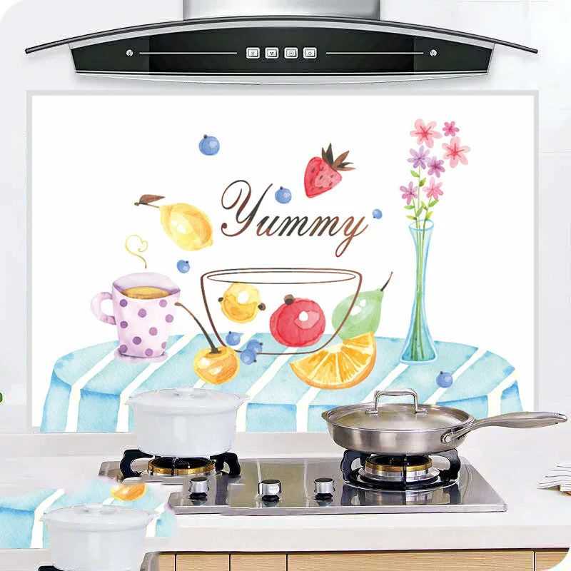 Kitchen clean up self-adhesive oil resistant adhesive paper high-temperature resistant stove anti-oilproof wall sticker tile