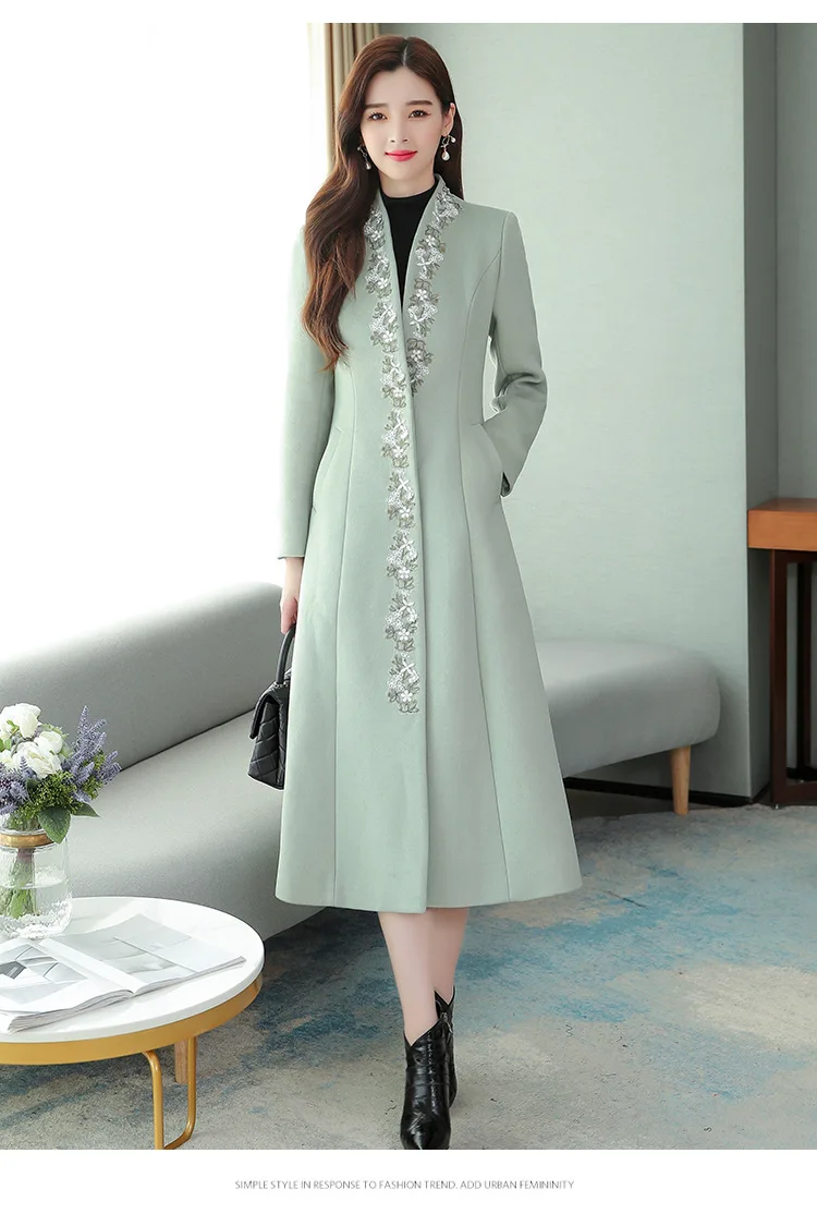 Женское осеннее и зимнее пальто китайский cheongsam ретро китайский стиль Hanfu улучшенное плотное шерстяное кружевное пальто